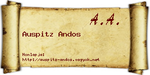 Auspitz Andos névjegykártya